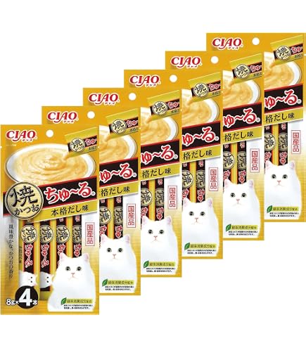 Amazon.co.jp: チャオ (CIAO) 焼かつおちゅ～る かつお節味 8g×4本 6個